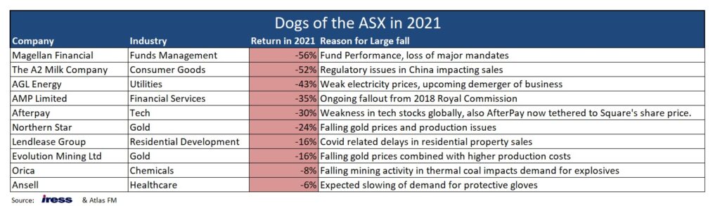 Dogs of the ASX in 2021 Atlas Funds Management